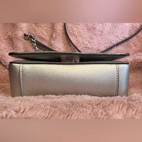 Kate Spade Maisie Patterson Drive Small Silver Metallic Crossbody Bag - Picture 8 of 12